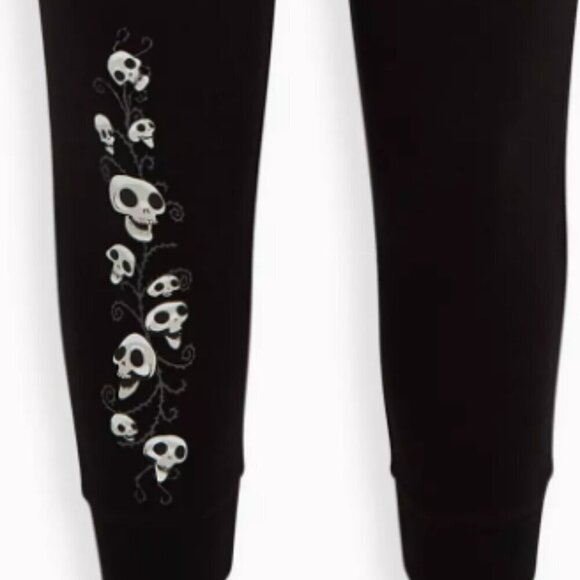 Torrid Warner Bros. Corpse Bride Jogger - French Terry Skulls Black - Picture 6 of 13